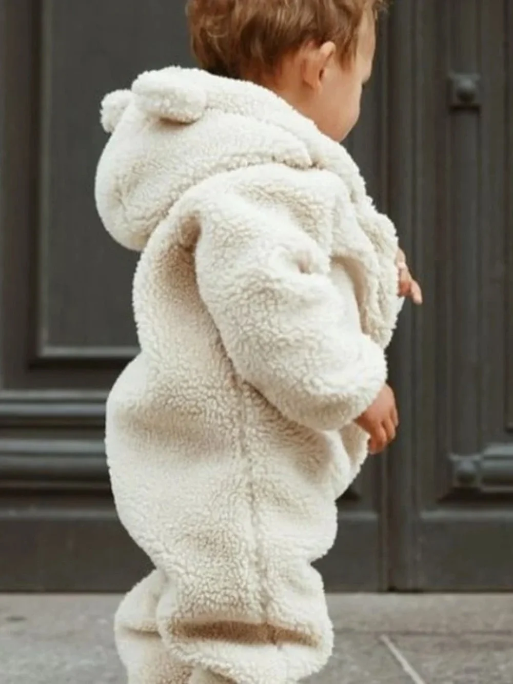 Konges Slojd grizz teddy onesie coverall 3Y cream off white
